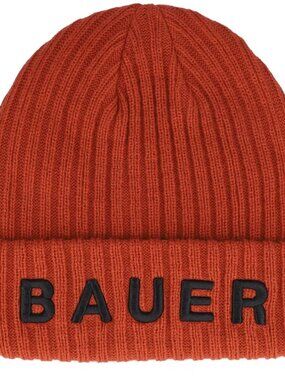 Bauer Hockey Ribbed Toque Fire Red Orange Cuff Unisex OS NWT